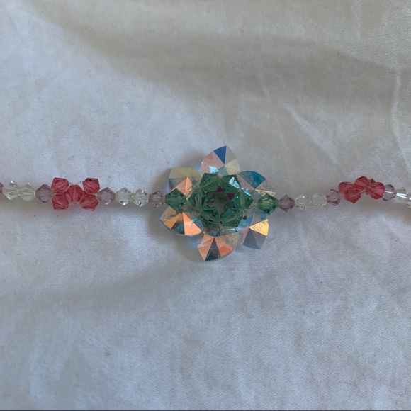 Handmade Swarovski Crystal Flower Necklace - Picture 5 of 7